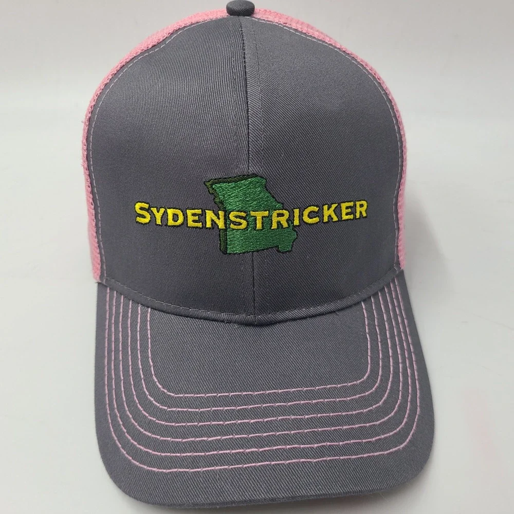 Women John Deere Hat Snapback Trucker Mesh Gray Pink Sydenstricker Missouri Farm